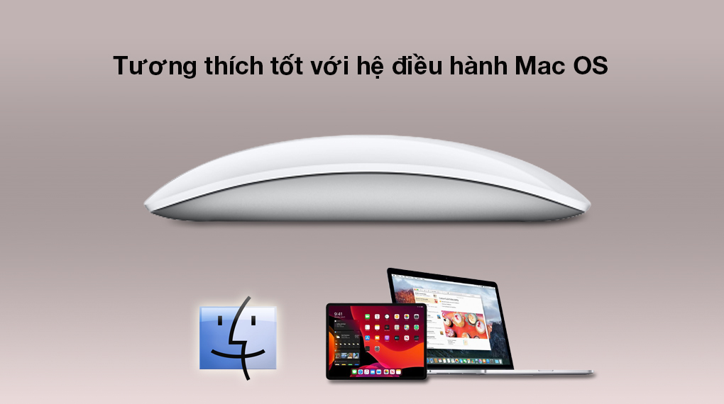 Tương thích tốt với hệ điều hành iPadOS, MacOS - Chuột Bluetooth Apple MK2E3 Trắng