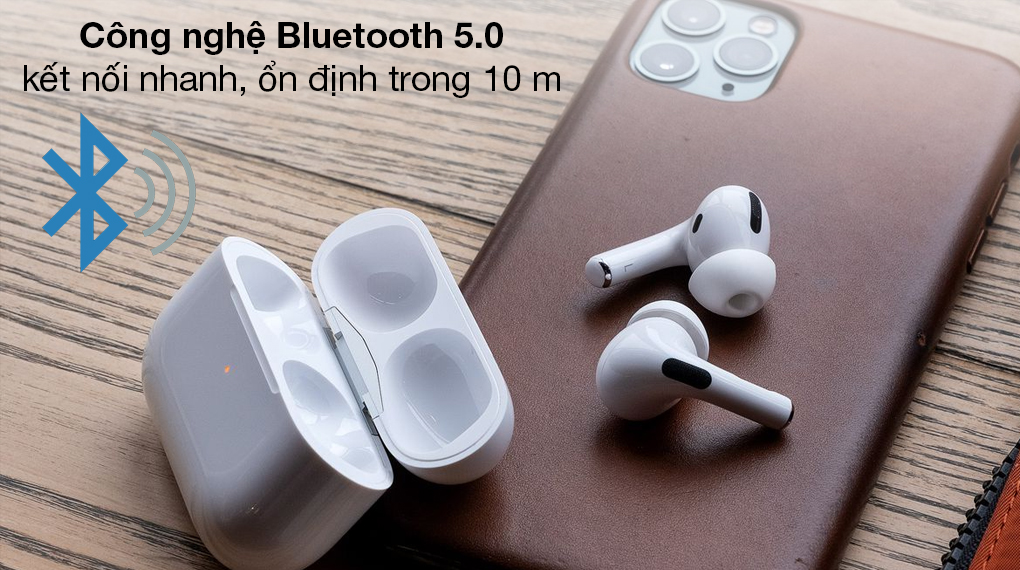 Tai nghe Bluetooth AirPods Pro MagSafe Charge Apple MLWK3 trắng - Chất lượng tín hiệu kết nối không dây vượt trội với công nghệ Bluetooth 5.0