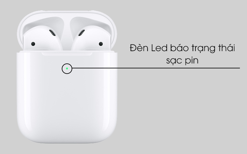 Tai nghe Bluetooth AirPods 2 Wireless charge Apple MRXJ2 Trắng có đèn Led tiện lợi