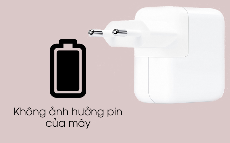 Adapter sạc 30W Apple MR2A2 Trắng không làm hư pin máy tính