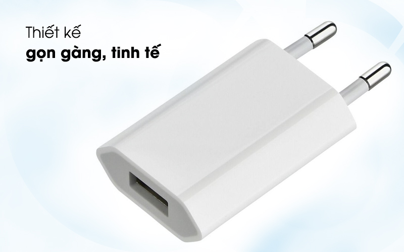 Adapter sạc 5W Apple iPhone MD813ZM-A - Thiết kế nhỏ gọn, thuận tiện cho việc mang theo Adapter sạc 5W Apple iPhone MD813ZM-A - Thiết kế nhỏ gọn, thuận tiện cho việc mang theo
