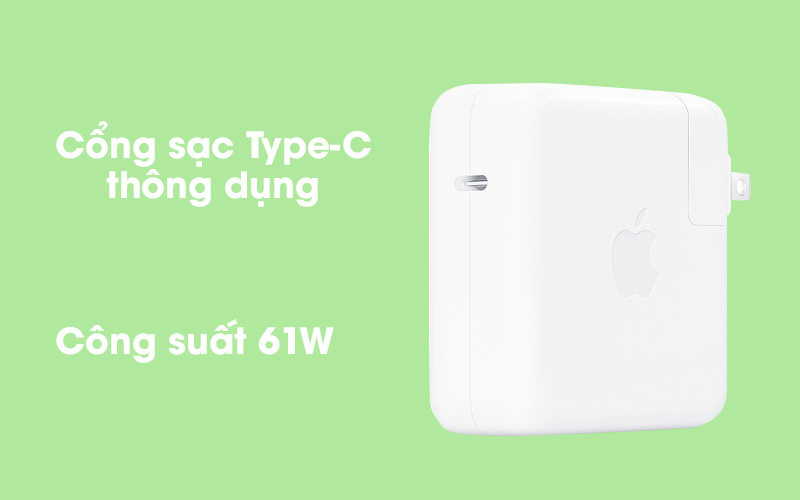Adapter Sạc Type C 61W dùng cho iPad/Macbook Apple MRW22 Trắng có cổng sạc Type-C