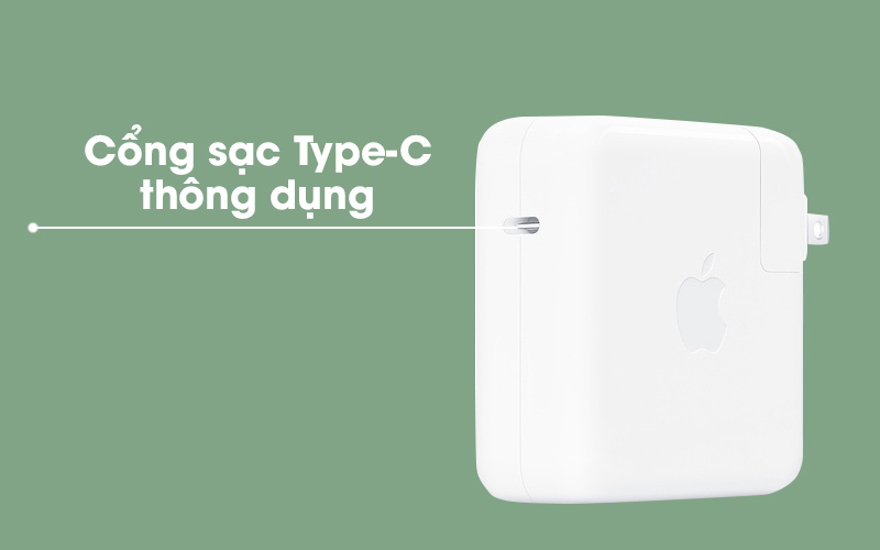 Cổng sạc Type-C, sạc nhanh cho laptop - Adapter Sạc Type-C 87W Apple MNF82 Trắng