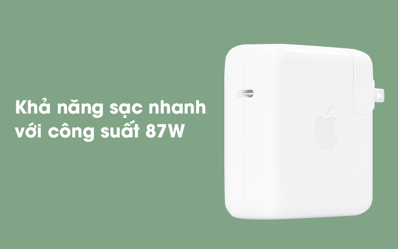 Sạc nhanh với với 87 W - Adapter Sạc Type-C 87W Apple MNF82 Trắng