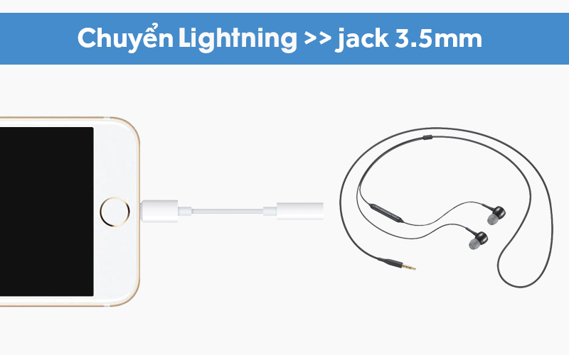 Cáp chuyển đổi Lightning sang 3.5mm Apple chuyển đổi tiện lợi