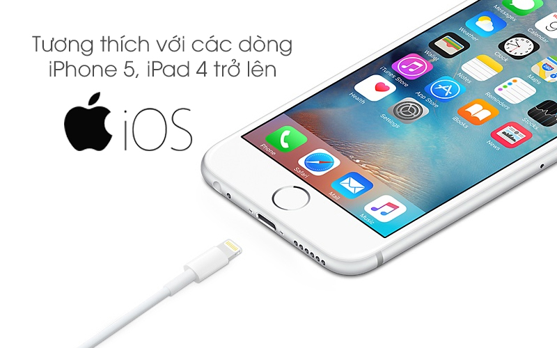 Tương thích với các thiết bị của Apple - Cáp Lightning 1m Apple MXLY2 Trắng