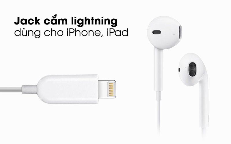 Tai nghe EarPods cổng Lightning Apple MMTN2 - Tai nghe tương thích với máy tính bảng, điện thoại Apple