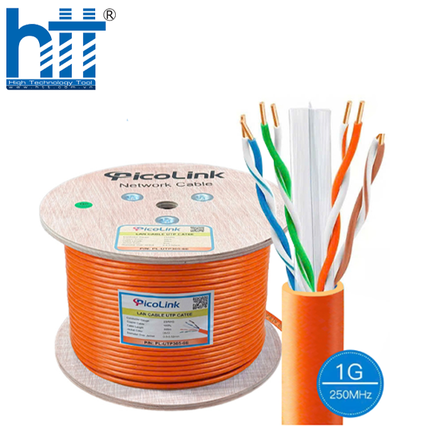 Hợp Thành Thịnh - Dây mạng, cáp mạng Cat6E UTP PicoLink P/N: PL-UTP305-6E OR ( 8 sợi đồng 100%)