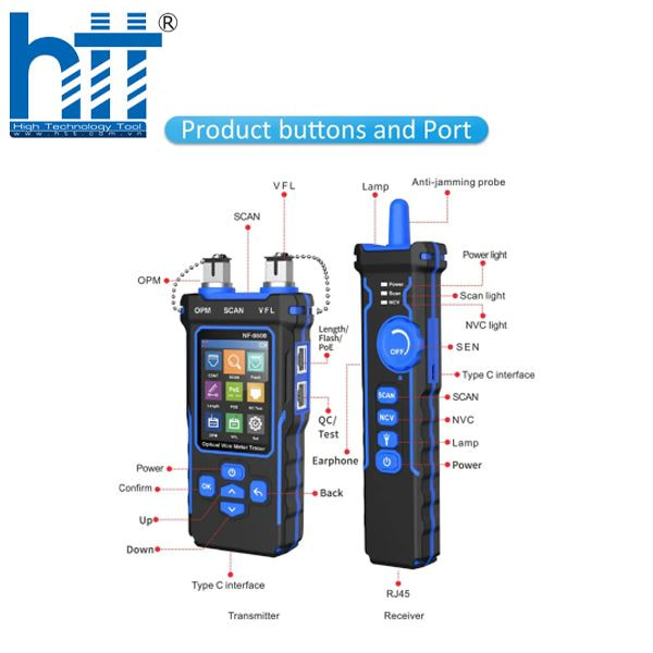 Hợp Thành Thịnh - Máy Test Cáp Mạng + Dò mạng POE + Đo Công Suất Quang + VFL Noyafa NF-8508