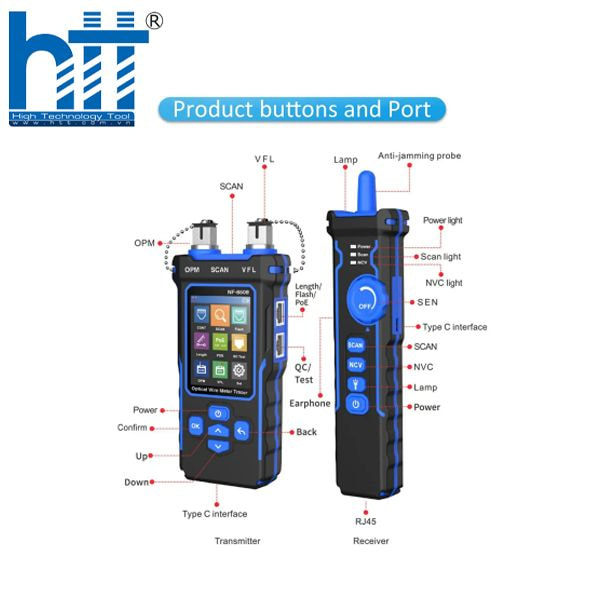Hợp Thành Thịnh - Máy Test Cáp Mạng + Dò mạng POE + Đo Công Suất Quang + VFL Noyafa NF-8508