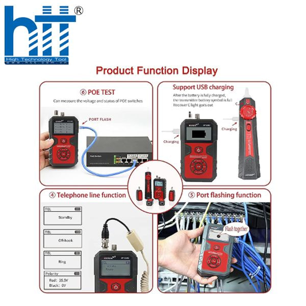 Hợp ThanfhThinjh - Máy test cáp mạng NOYAFA - NF-858C đa năng 2 in 1 PoE & BNC, cáp VFL (NF-858C)