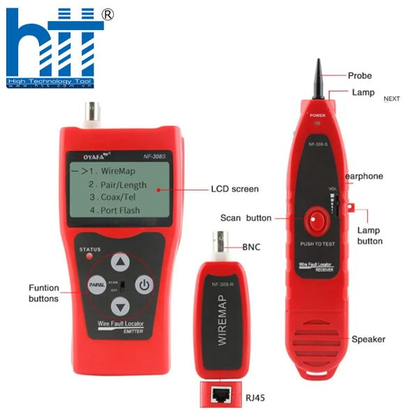 Hợp Thành Thịnh- Máy test mạng Noyafa NF-308S test Lan, Tel, BNC, dò dây mạng (NF-308S)
