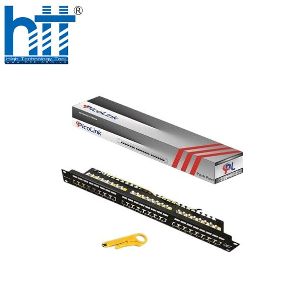 Hợp Thành Thịnh - Patch Panel 24 Port CAT7 PicoLink chống nhiễu lắp tủ full phụ kiện + kèm nhân (PL-S1U24 -C7A)