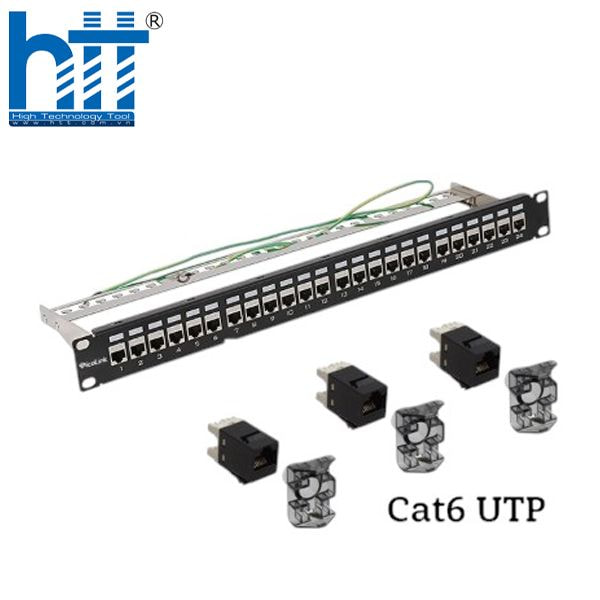 Hợp Thành Thịnh -Thanh đấu nối Patch Panel 24 cổng Cat6 UTP 1U PicoLink (PL-U1U24P -C6)
