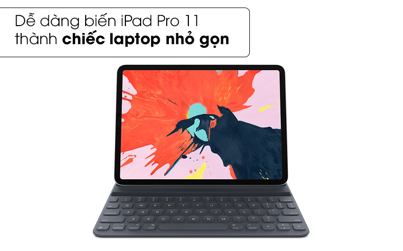 Dễ dàng biến iPad Pro 11 thành chiếc laptop nhỏ gọn - Bàn phím Smart Keyboard Folio 2 cho iPad Pro 11 inch Apple MXNK2