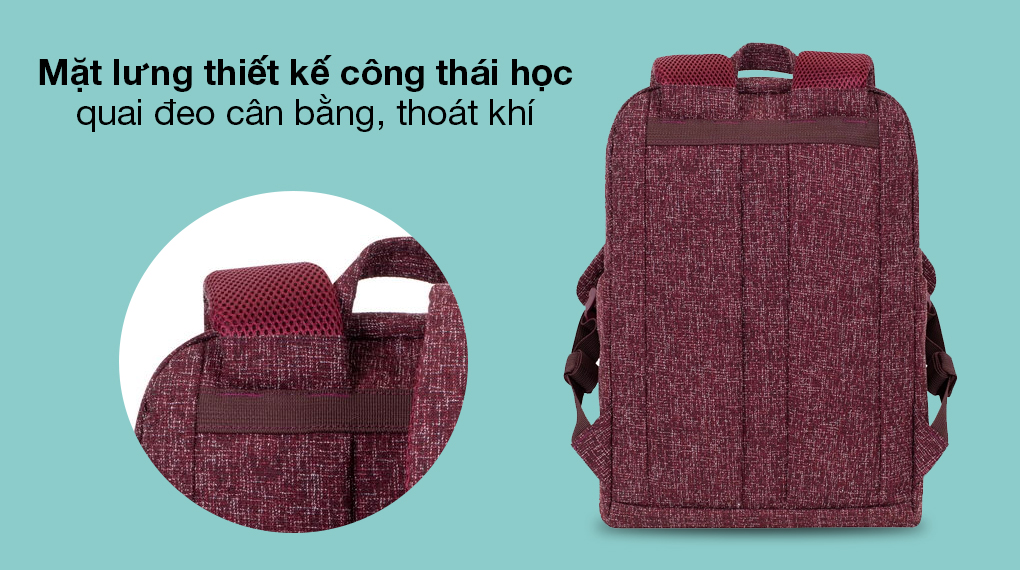 Balo Laptop 13.3 inch Rivacase 7923 - Quai đeo cân đối