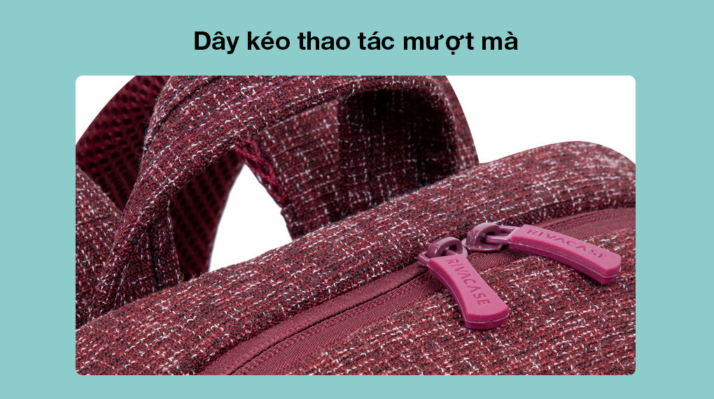 Balo Laptop 13.3 inch Rivacase 7923 - Dây kéo thao tác mượt mà, chịu lực