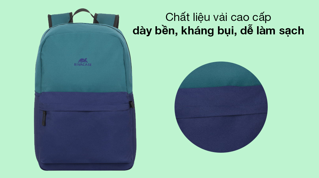 Balo Laptop 15.6 inch Rivacase 5560 Xanh dương - Làm từ vải cao cấp bền bỉ 