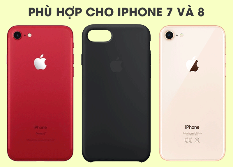 Ốp lưng iPhone 8 - iPhone 7 Silicone Apple MQGK2 Đen Ốp lưng iPhone 8 - iPhone 7 Silicone Apple MQGK2 Đen