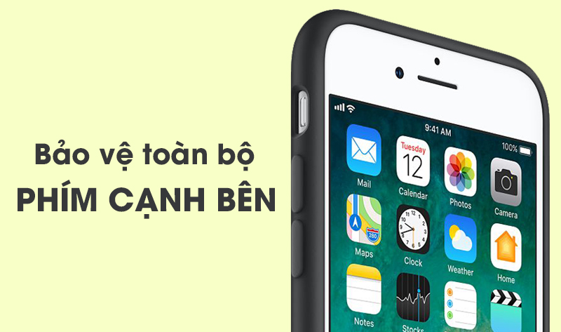 Ốp lưng iPhone 8 - iPhone 7 Silicone Apple MQGK2 Đen Ốp lưng iPhone 8 - iPhone 7 Silicone Apple MQGK2 Đen