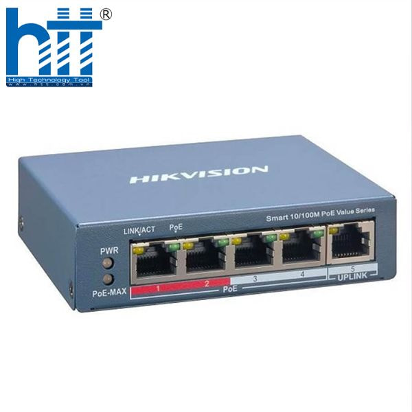 HIKVISION DS-3E1105P-EI/M mặt trước – Switch PoE 4 cổng