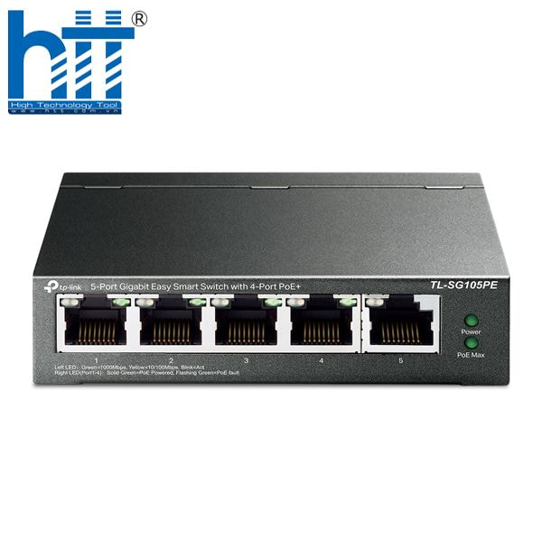 Switch TP-LINK TL-SG105PE – PoE+ mạnh mẽ 65W cho camera & WiFi.