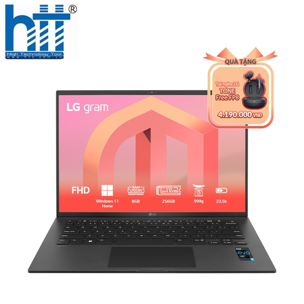 Laptop LG Gram 2022 (14Z90Q-G.AJ53A5)/ Grey/ Intel Core i5-1240P (Up to 4,40 GHz, 12M)/ RAM 8GB/ 256GB SSD/ Intel Iris Xe Graphics/ 14inch WQXGA / Win 11H/ 1Yr