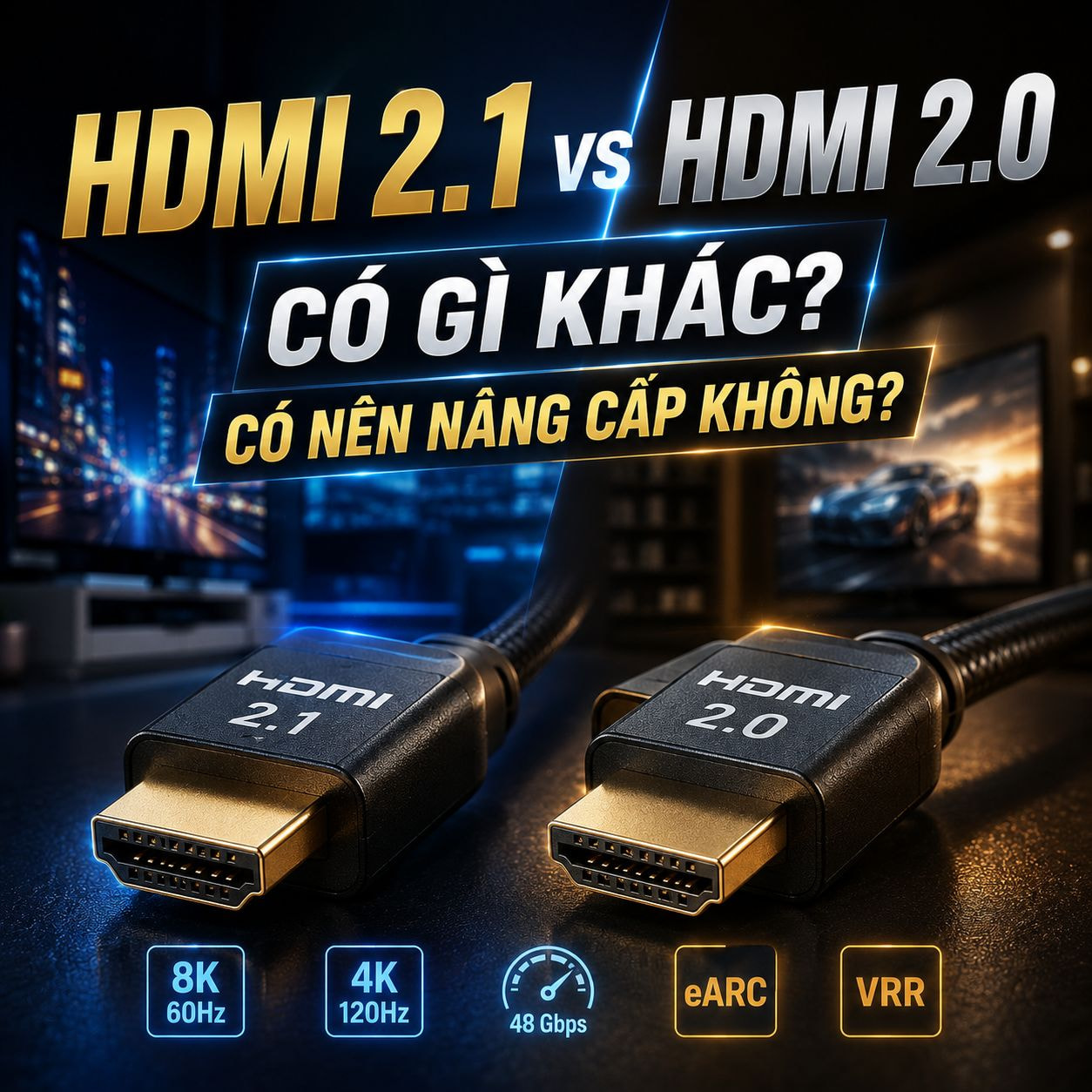 Sự khác biệt của HDMI 2.1 và HDMI 2.0 - Hợp Thành Thịnh