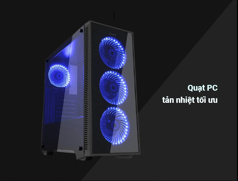 Case Sama Dark Shadow | Quạt QC tản nhiệt tối ưu