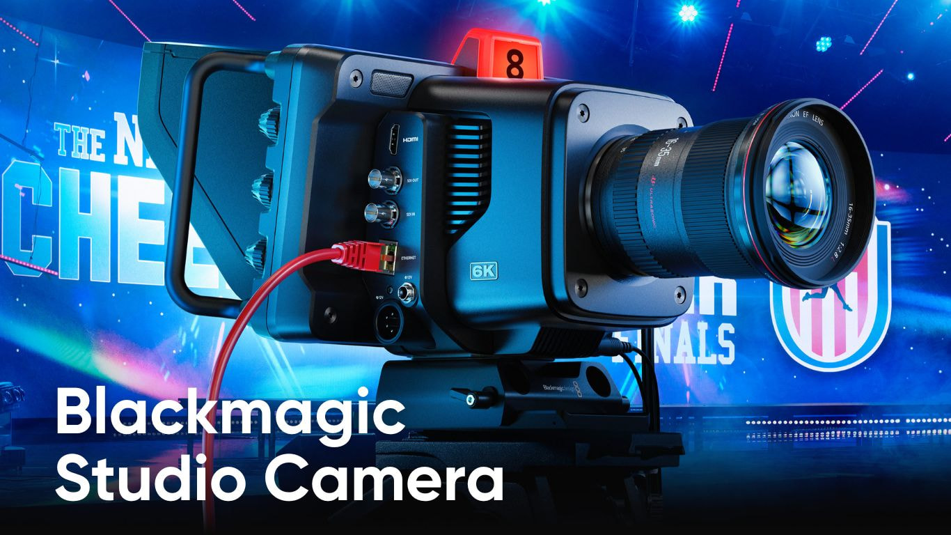 Blackmagic Studio Camera 6K Pro – Camera studio điện ảnh với cảm biến Super 35, livestream RTMP và ND Filter tích hợp.