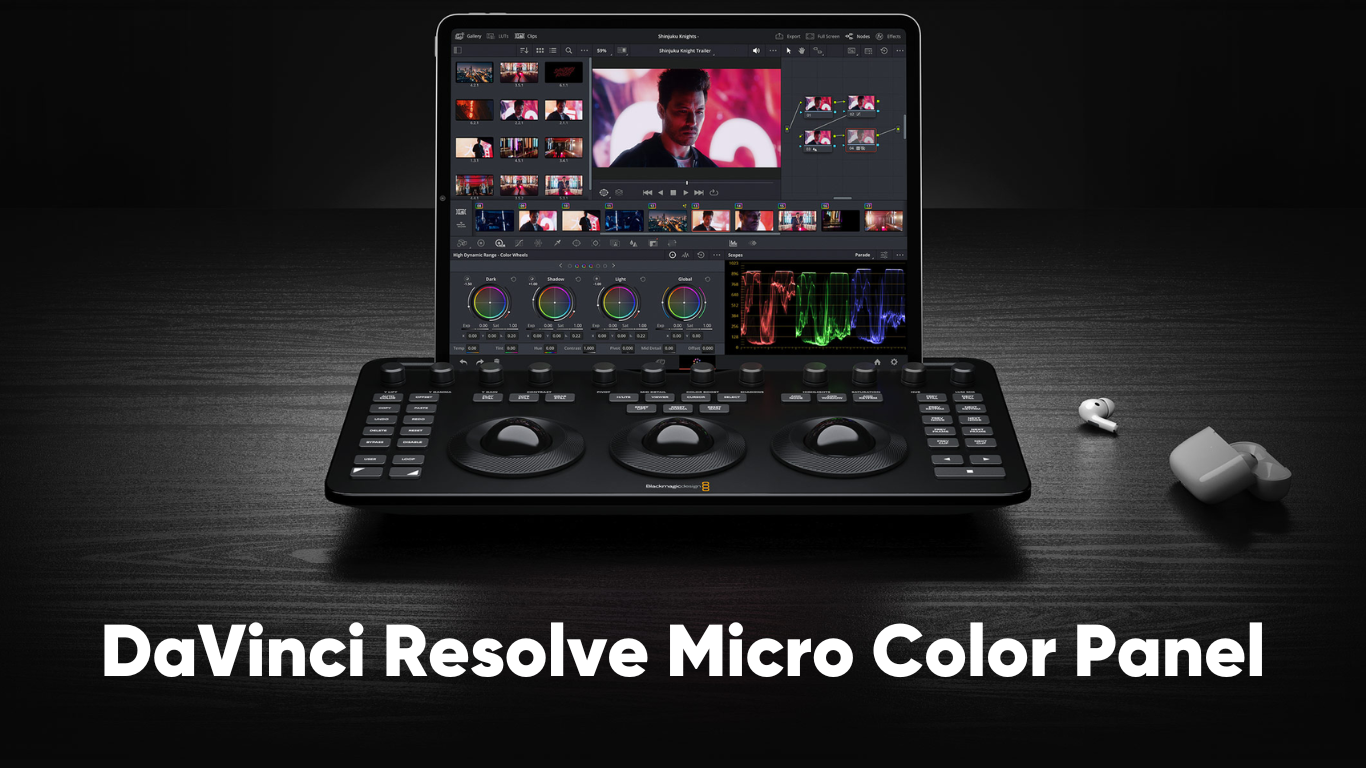 Blackmagic Micro Color Panel – Thiết kế nhỏ gọn, kết nối Bluetooth linh hoạt cho editor hiện đại.
