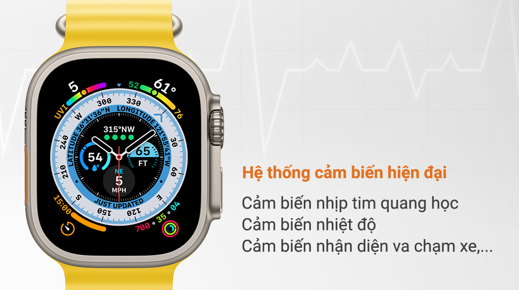 Đồng hồ thông minh Apple Watch Ultra LTE 49mm dây cao su - Hệ thống cảm biến hiện đại
