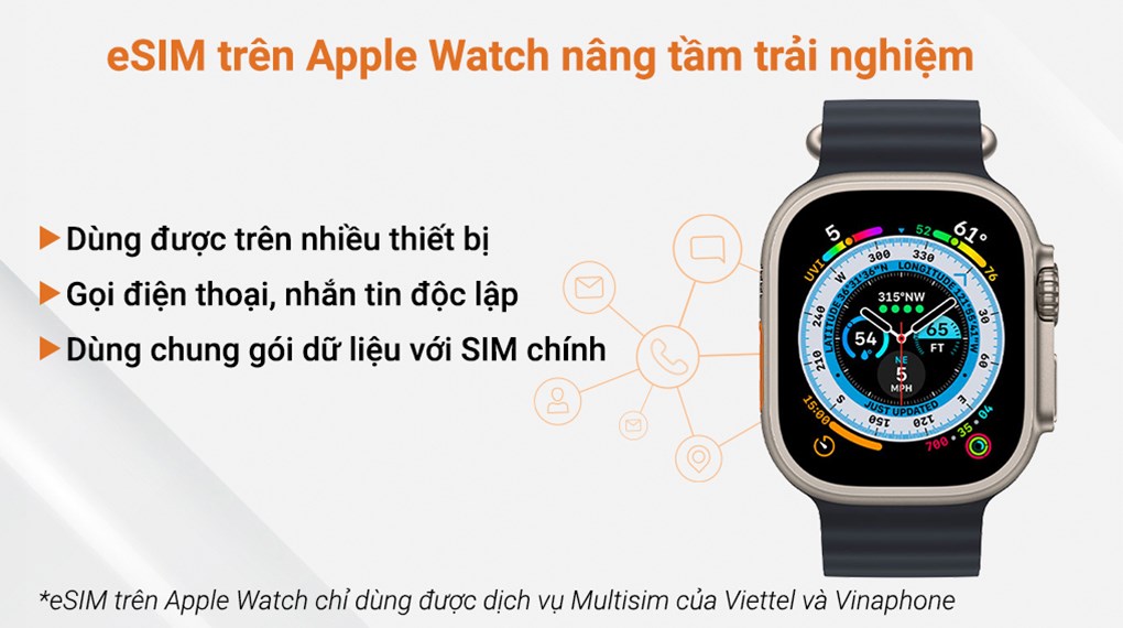 Đồng hồ thông minh Apple Watch Ultra LTE 49mm dây cao su - eSIM