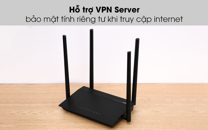 Hộ trợ VPN Sercer - Router Wifi Chuẩn AC1500UHP Băng Tần Kép Asus AC1500 Đen