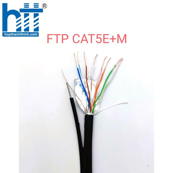 Cáp mạng kèm 2 dây cường lực Superlink Cat 5E FTP+M -Hợp thành thịnh 