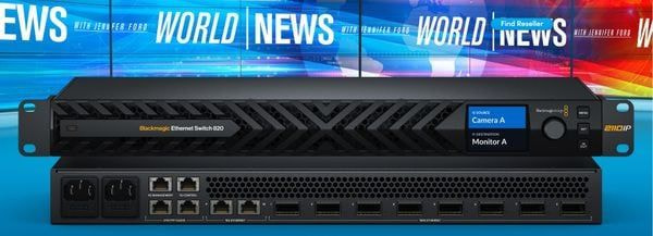 Tăng tốc hệ thống truyền hình IP với Blackmagic Ethernet Switch 820 – hiệu suất cao, độ trễ cực thấp.