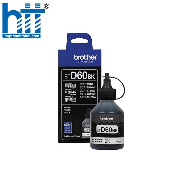 Mực in Brother BTD100BK – Đen đậm, sắc nét từng chi tiết.