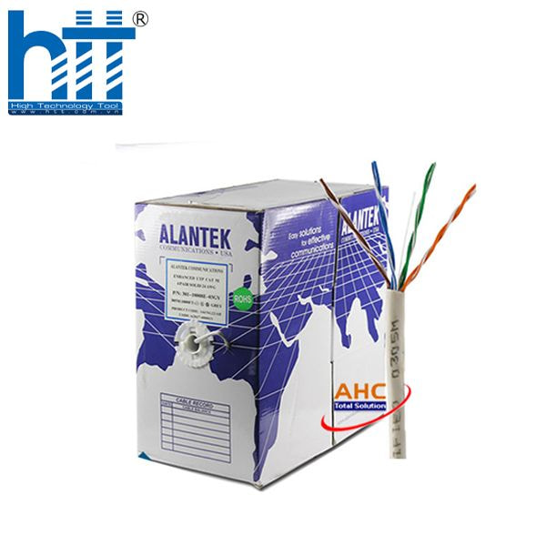 Cáp mạng Alantek Cat5e UTP 24AWG – dây đồng nguyên chất, truyền ổn định.