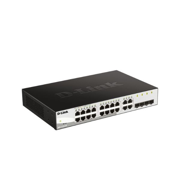 DGS-1210-20 tích hợp VLAN, ACL và 802.1X giúp bảo vệ mạng toàn diện.