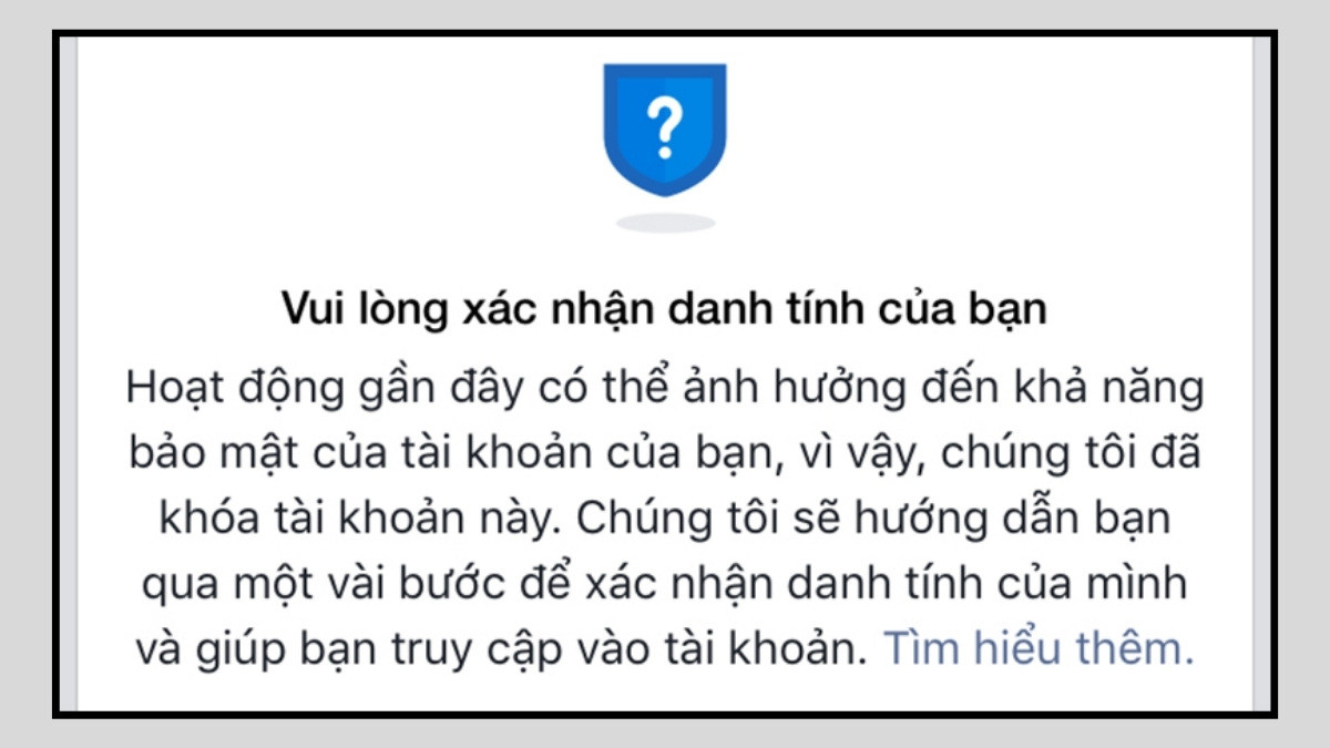 Cách khắc phục Facebook bị lỗi phiên hết hạn là xác minh danh tính