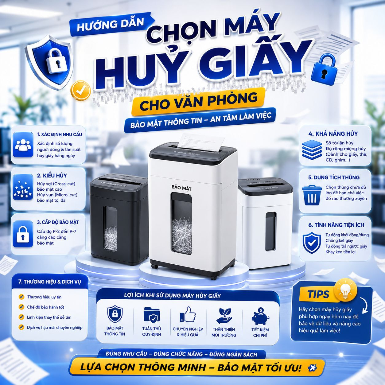 Hướng dẫn chọn máy hủy giấy cho văn phòng