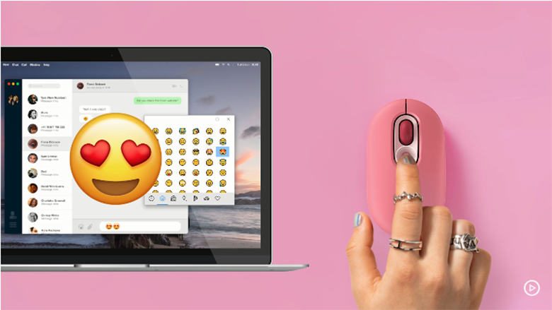 Chuột Logitech không dây POP MOUSE emoji Button (Wireless/Bluetooth) có nút emoji độc đáo