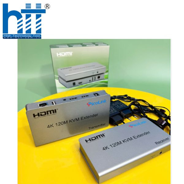 Hợp Thành Thịnh - Bộ kéo dài HDMI qua cáp mạng Lan 120M 4K kèm cổng USB (KVM)