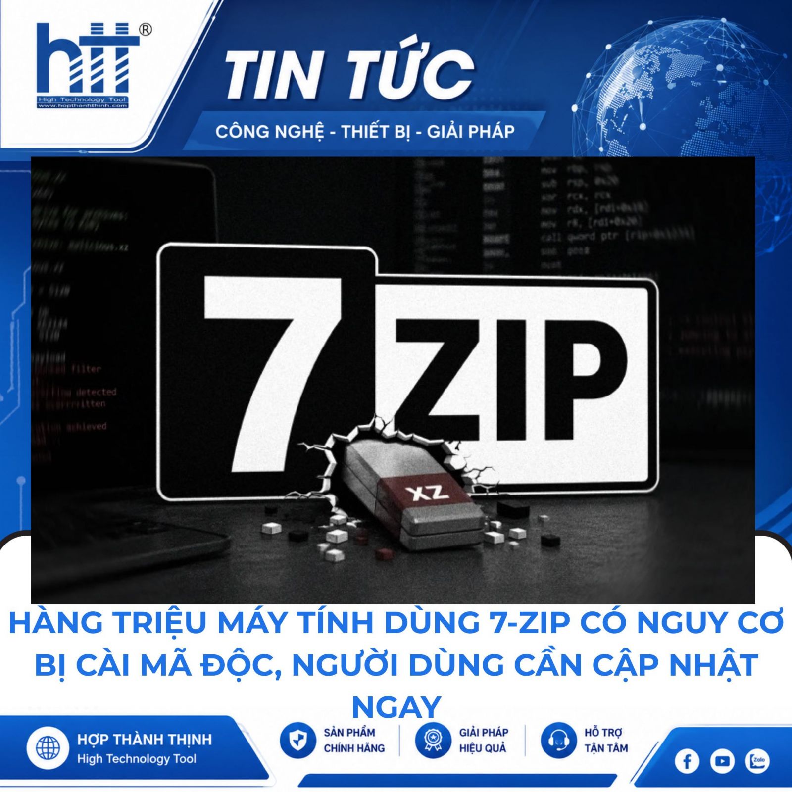 7-Zip có nguy cơ bị cài mã độc - Hợp Thành Thịnh