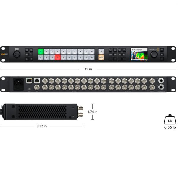 20 cổng 12G-SDI, SuperSource và Fairlight Audio trong một thiết bị.