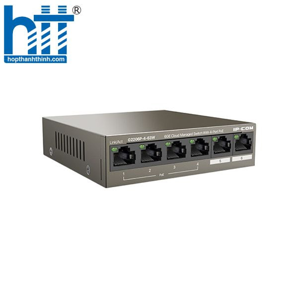 Switch IP-COM G2206P-4-63W – giải pháp mạng PoE ổn định cho SMB.