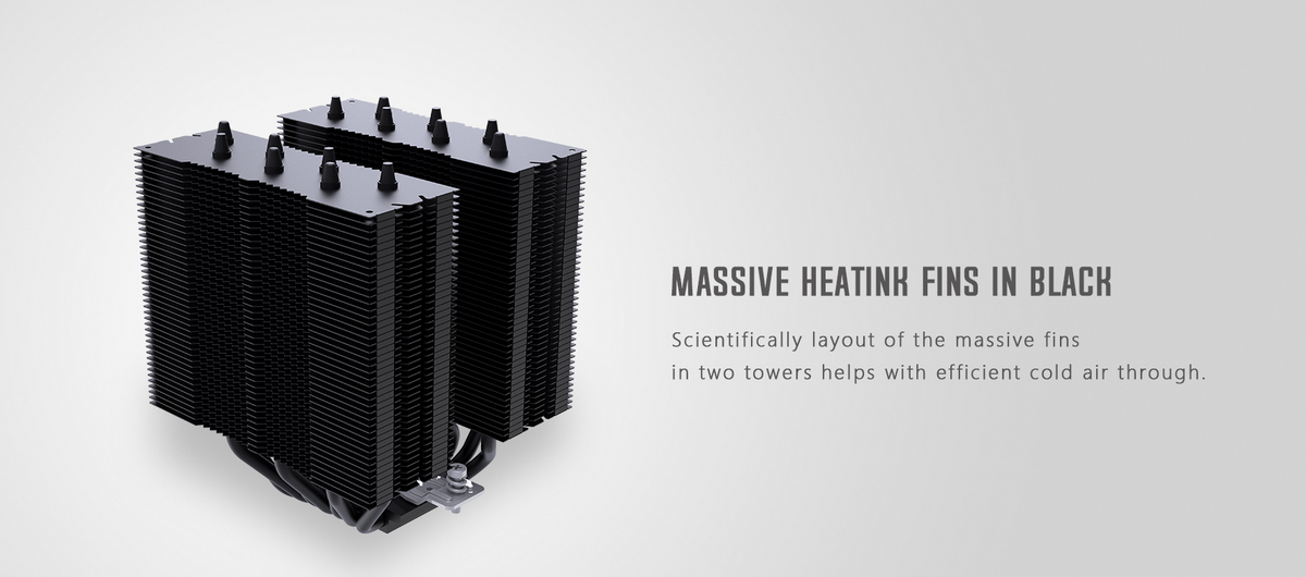 Tản nhiệt khí ID-Cooling CPU SE-207 Black với phần nắp che phía bên trên, 2 quạt thổi áp lực cao