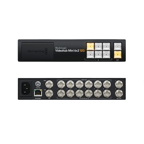 Nâng cấp workflow video với Blackmagic Videohub Mini 6x2 12G hỗ trợ Ultra HD 2160p60 cực ổn định!
