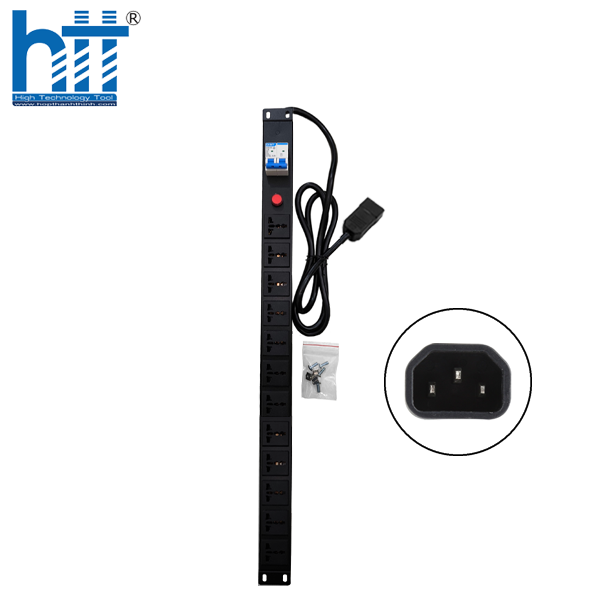 Thanh nguồn PDU Universal 12 Port - Phích cắm C14