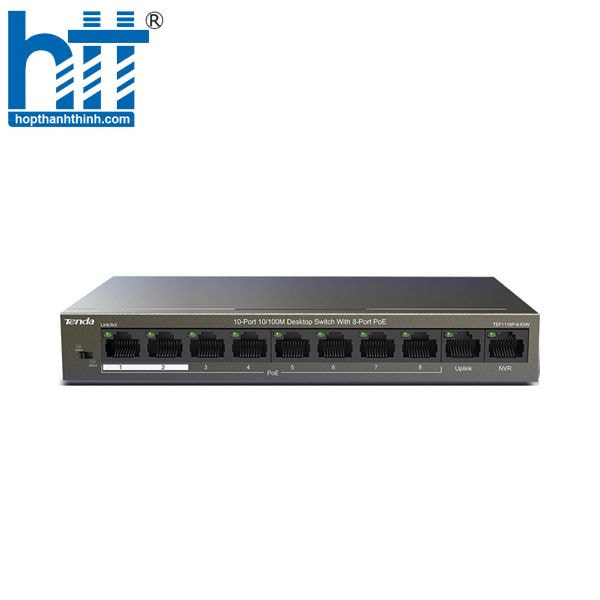 Switch Tenda 8 port PoE TEF1110P-8-63W- Hỗ trợ VLAN & QoS